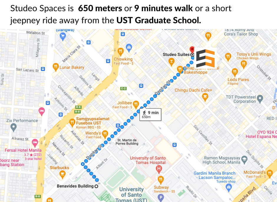 Studeo Spaces Study Hub Location in Manila: Near UST Graduate School