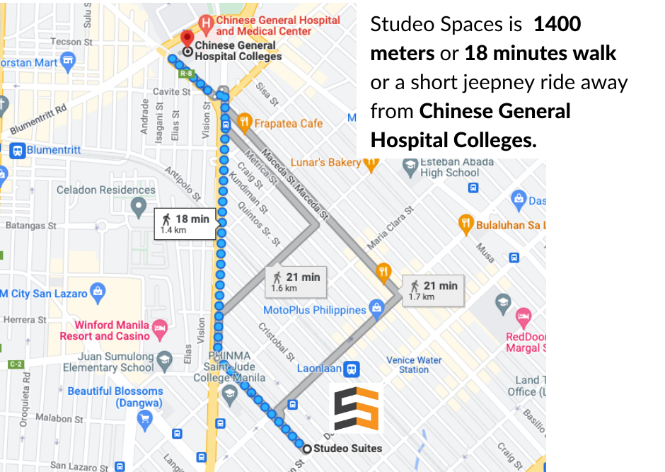 Studeo Spaces Study Hub Location in Manila: Near Chinese General Hospital Colleges