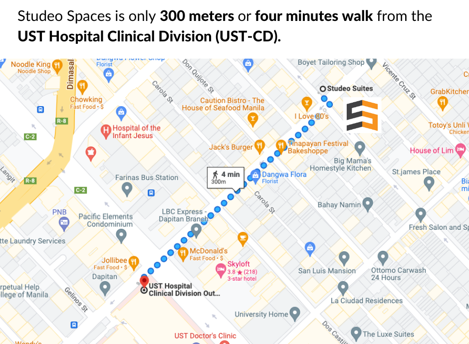 Studeo Spaces Study Hub Location in Manila: Near UST Hospital Clinical Division (UST CD Hospital)