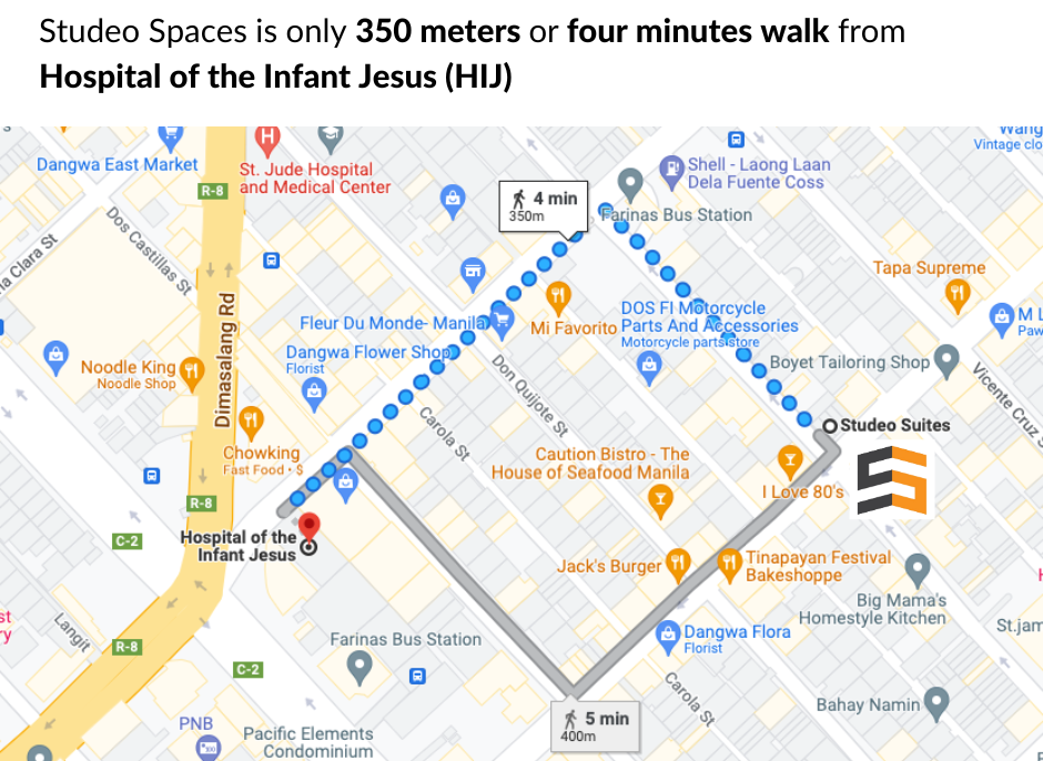 Studeo Spaces Study Hub Location in Manila: Near Hospital of the Infant Jesus (HIJ)