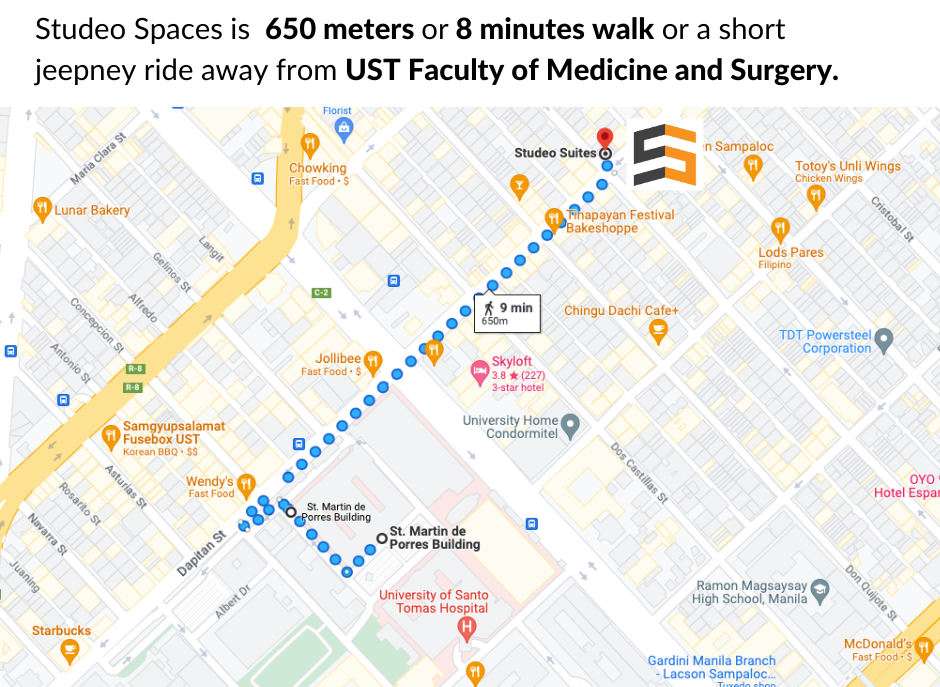 Studeo Spaces Study Hub Location in Manila: Near UST Faculty of Medicine and Surgery (UST MED)