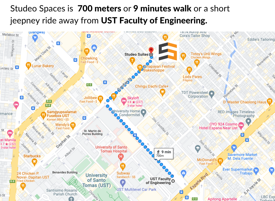 Studeo Spaces Study Hub Location in Manila: Near UST Faculty of Engineering (UST Engineering)